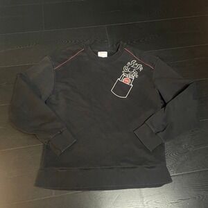 T Gonne Keith Haring Art Graphic Longsleeve Sweatshirt Medium Black Lucky Strike